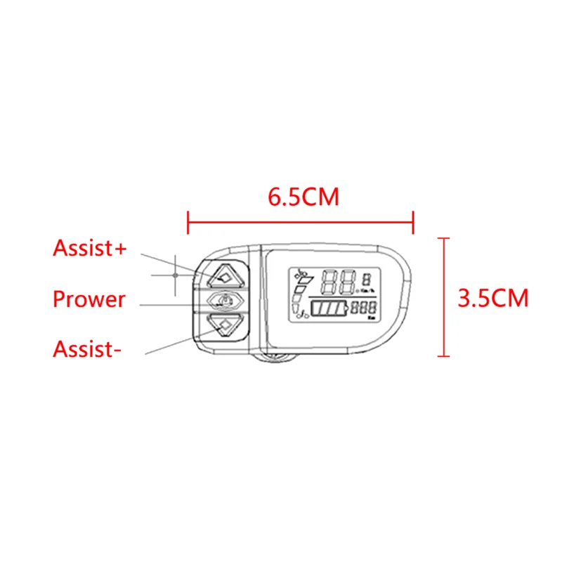 Ebike Dsiplay VLCD6 6Pin LCD Display for TONGSHENG TSDZ2 Electric Bicycle Central Mid Motor K