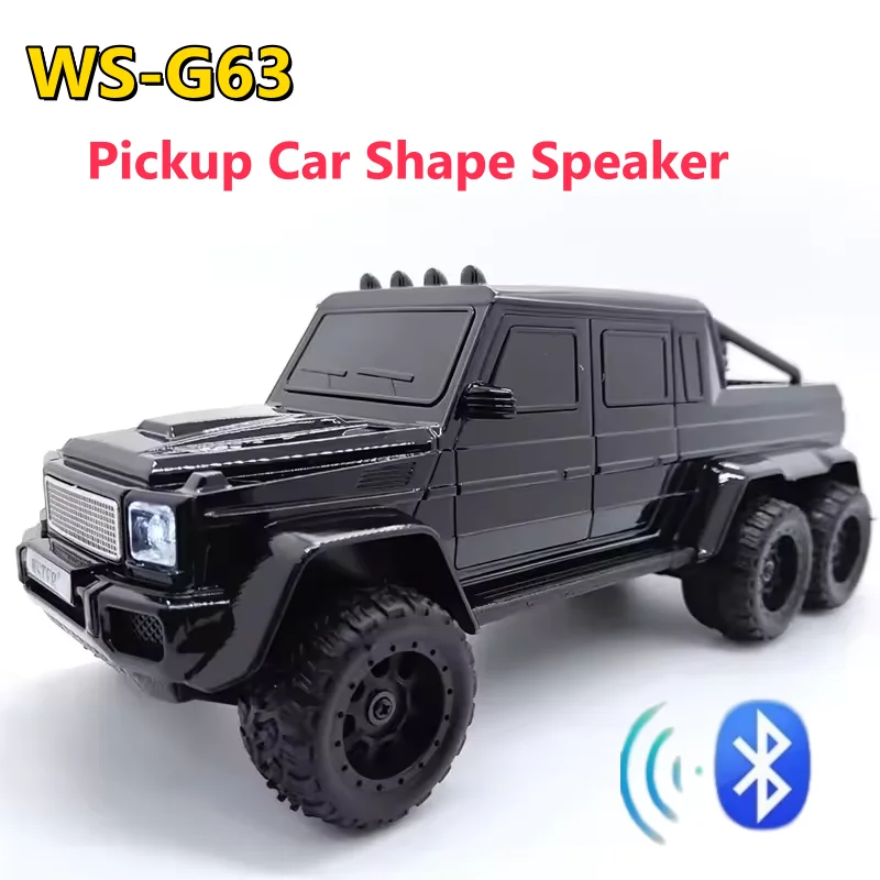 

WS-G63 Mini Pickup Car Shape Speaker Portable HiFi Stereo Wireless Bluetooth LED FM TWS TF Outdoor Party Speaker