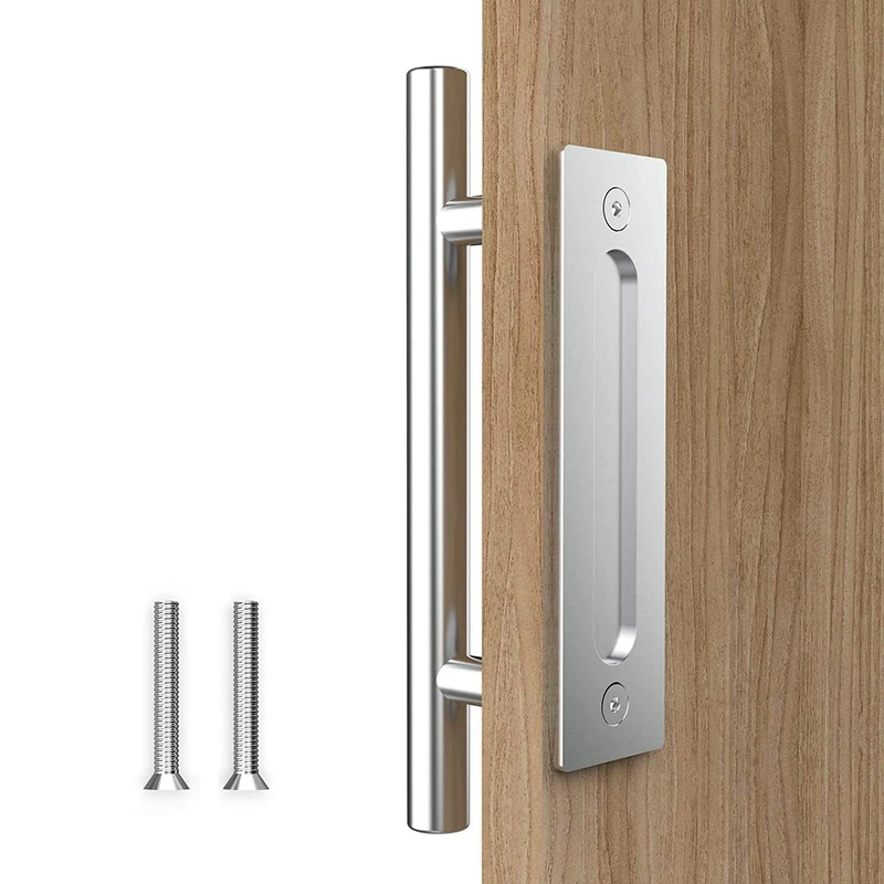 New 12 Inch Stainless Barn Door Pull Handle Set Stainless 12 Inch Round Gate Handle For Barn Door Gates Garages Sheds