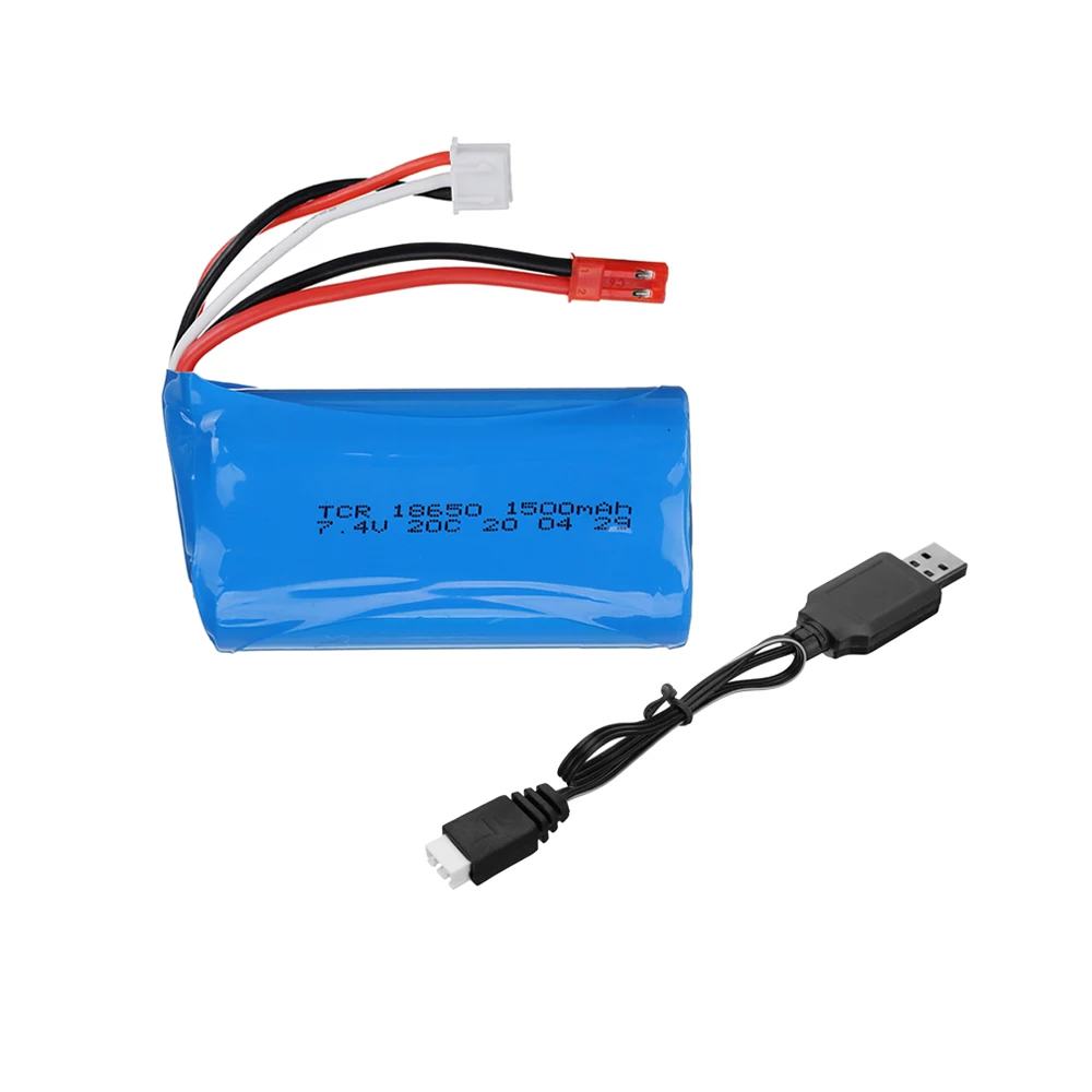 7.4 فولت 1500mAh 18650 يبو بطارية ل UD1601 UD1602 SG1603 SG1604 RC سيارات رياضية مسطحة خزانات قوارب أجزاء 2 S 7.4 فولت بطارية + شاحن