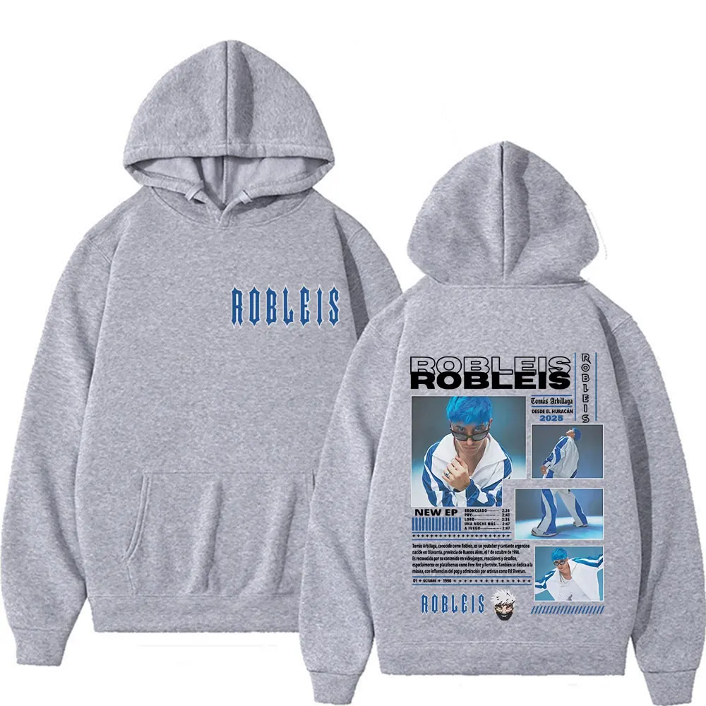 Raper Robleis Album Tour 2025 Merch Pulower Odzież Męska Estetyczna Moda Bluza z Kapturem Unisex Casual Streetwear Bluza