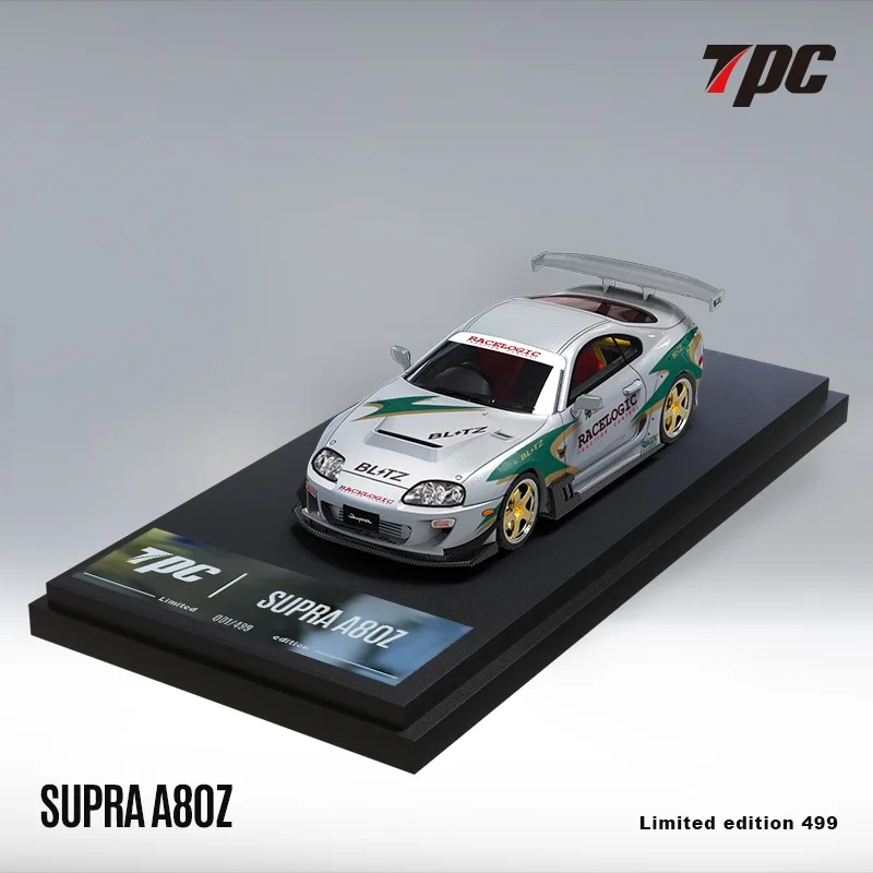 

TPC 1:64 Supra A80Z silver-green alloy model