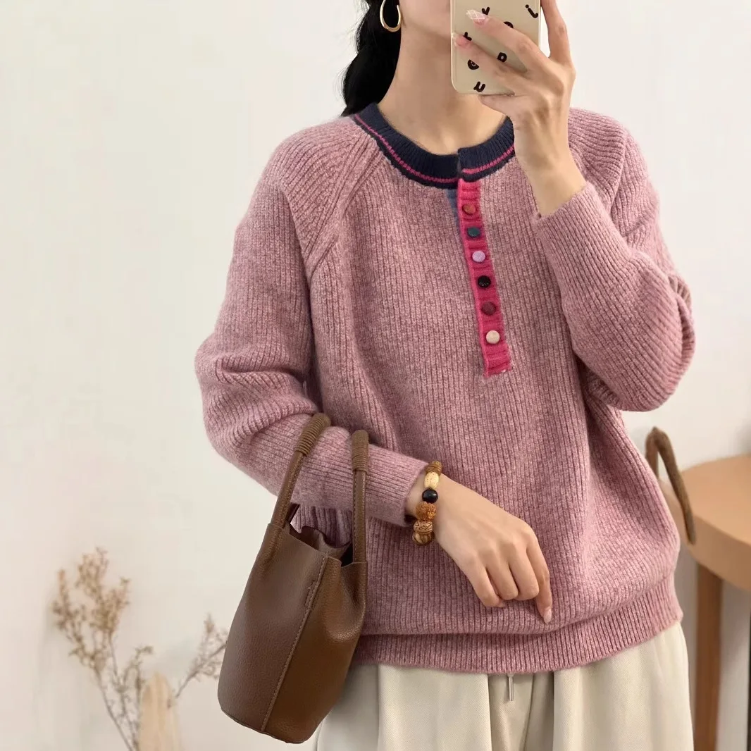 Sweater 2024 Woman Print Knit Regular No Guangdong Casual Pullovers Female Clothing Factory