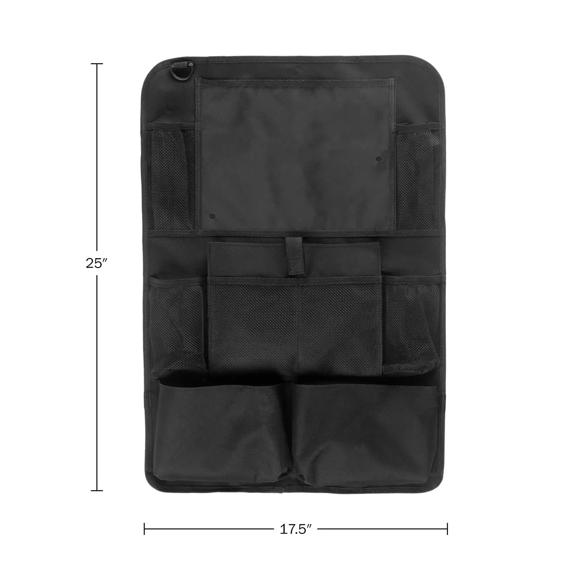 Confezione da 2 organizer per auto: supporto per tablet sul sedile posteriore con tasche, nero