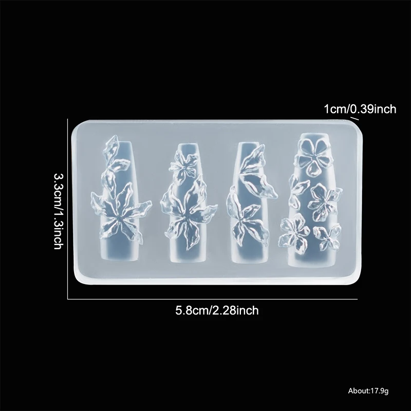 زهرة سلسلة ثلاثية الأبعاد سيليكون مسمار الملحقات نحت قالب زهرة الجليد زنبق لتقوم بها بنفسك قالب مسمار الفن نحت قالب السحر
