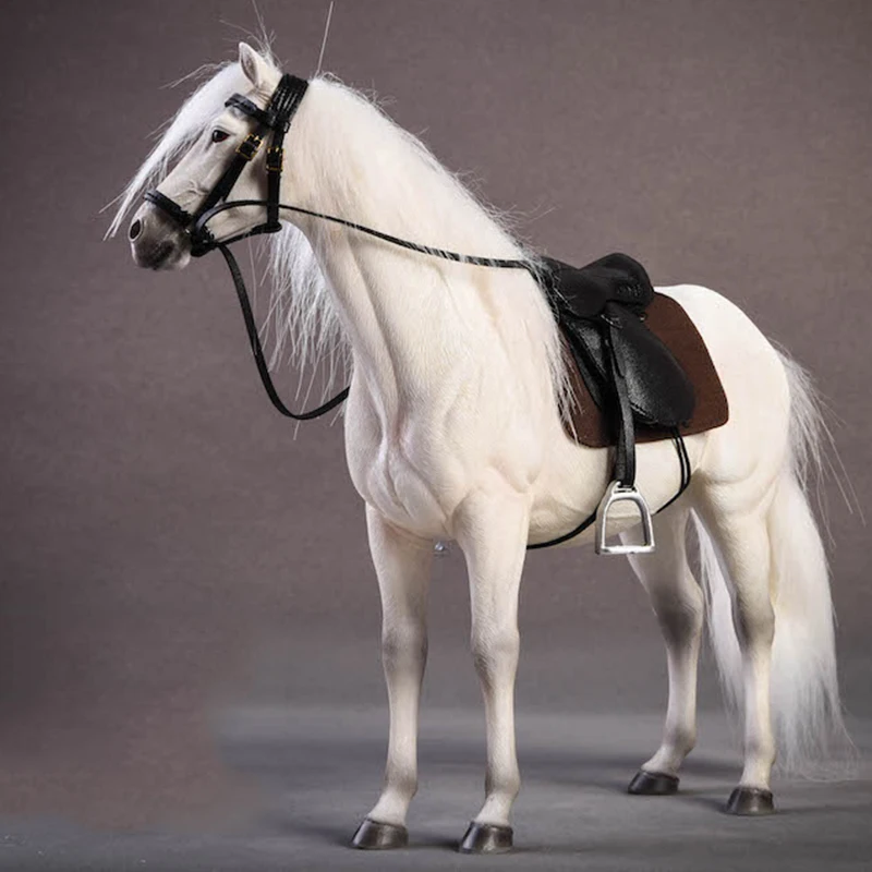 New 1/12 Scale Simulation PVC Warm Blood Horse Mounts Horse Animal Model Toys Decoration Collection Display Dolls Gifts For Fans