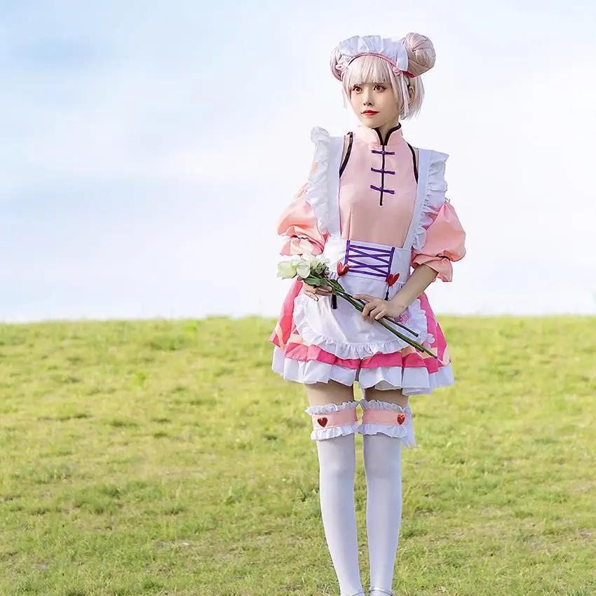 Honor of Kings Japanese Kimono Cosplay Xiao Qiao Maid Uniform Anime Lolita Outfit — Halloween Cosplay