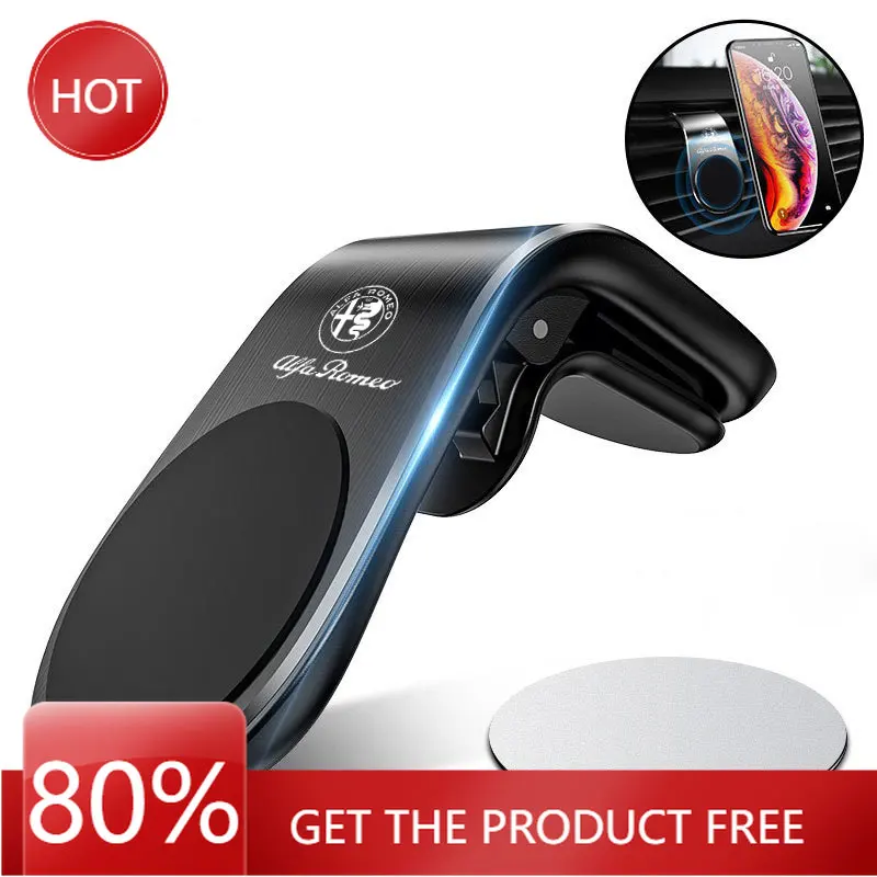 Hub Caps Universal Car Phone Holder Magnetic For IPhone Xiaomi Huawei For Alfa Romeo Giulia Stelvio Giulietta 159 147 156 166 Ac