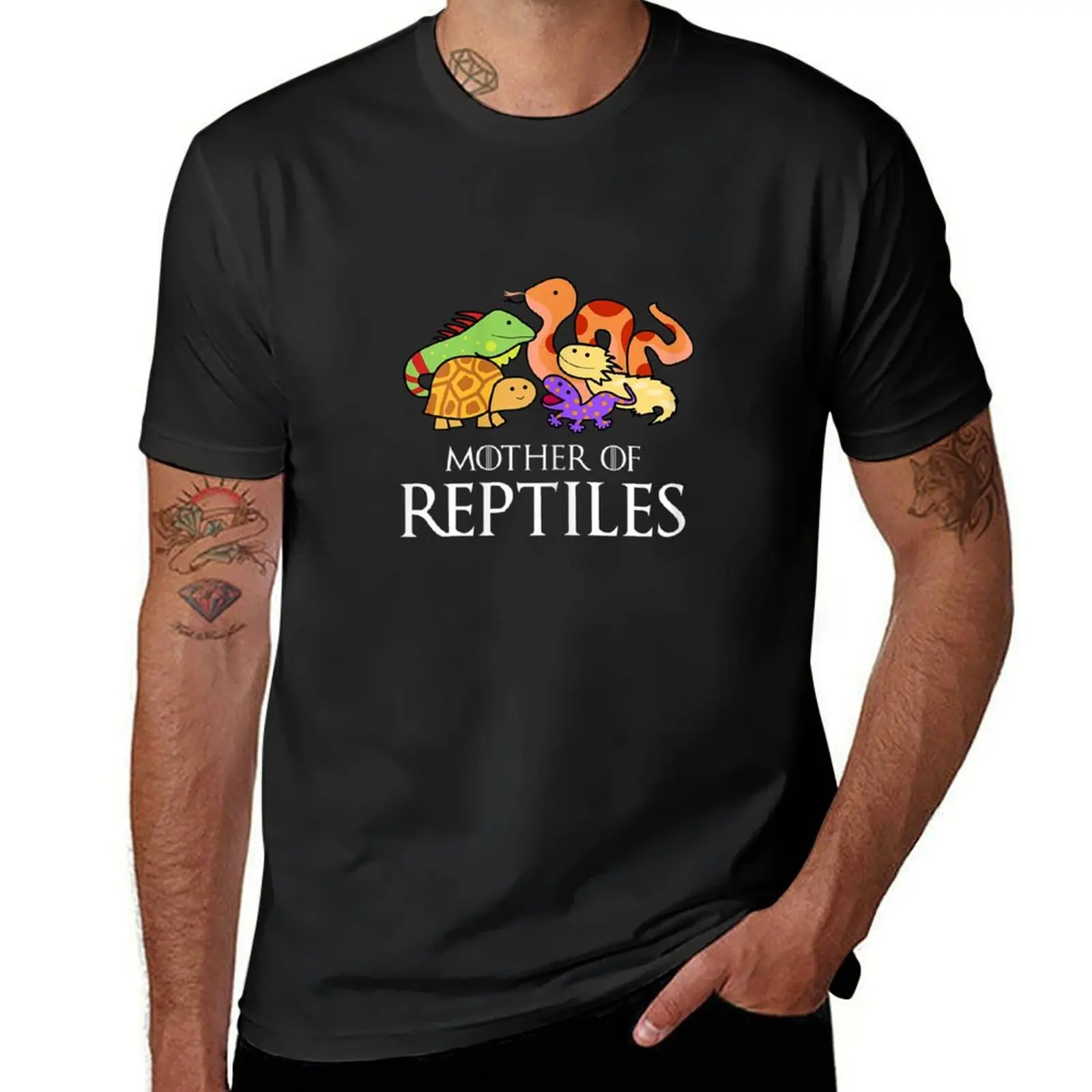 Womens Mother Of Reptiles T Shirt Bearded Dragon Snake Lizard Lover T-Shirt shirts graphic tees Blouse tops plain t shirts men