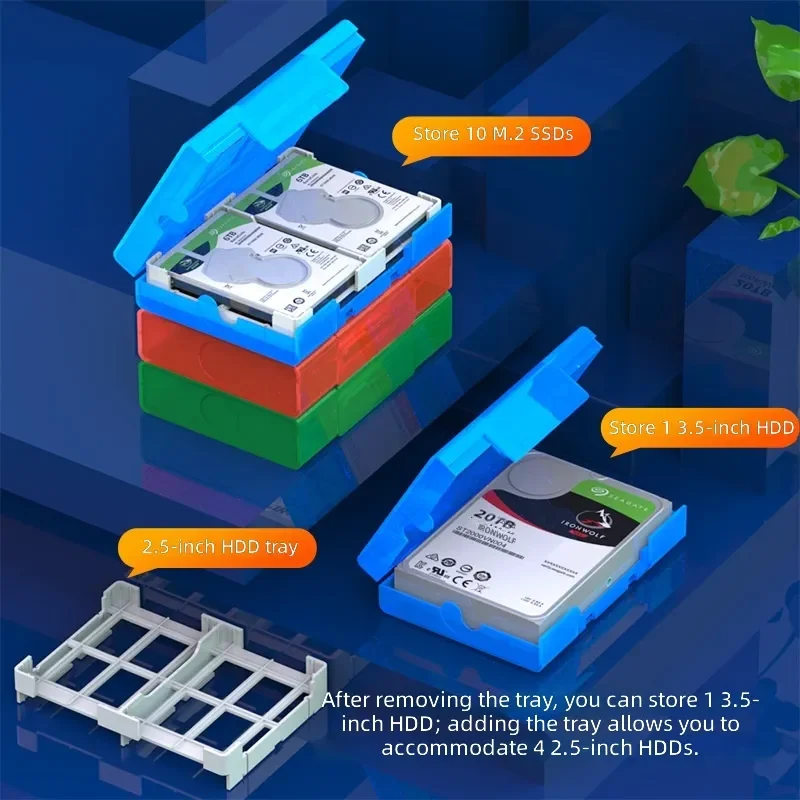 for KSY KB03 2.5 3 inch Desktop Hard Disk Protection Case Label Moisture Shock Resistant Storage Box