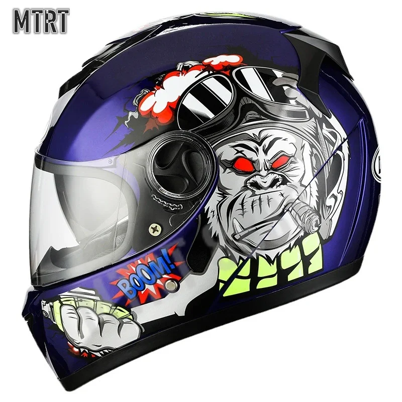 Full Face Racing Motocross Helmets Winter Warm Double Visor Electric Vehicle Sports Street Touring Motrcycle Riding Helmet