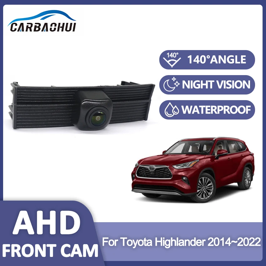 

AHD 1080P LOGO Car Parking Front View Camera Waterproof Fisheye Lens For Toyota Highlander 2014~2020 2021 2022