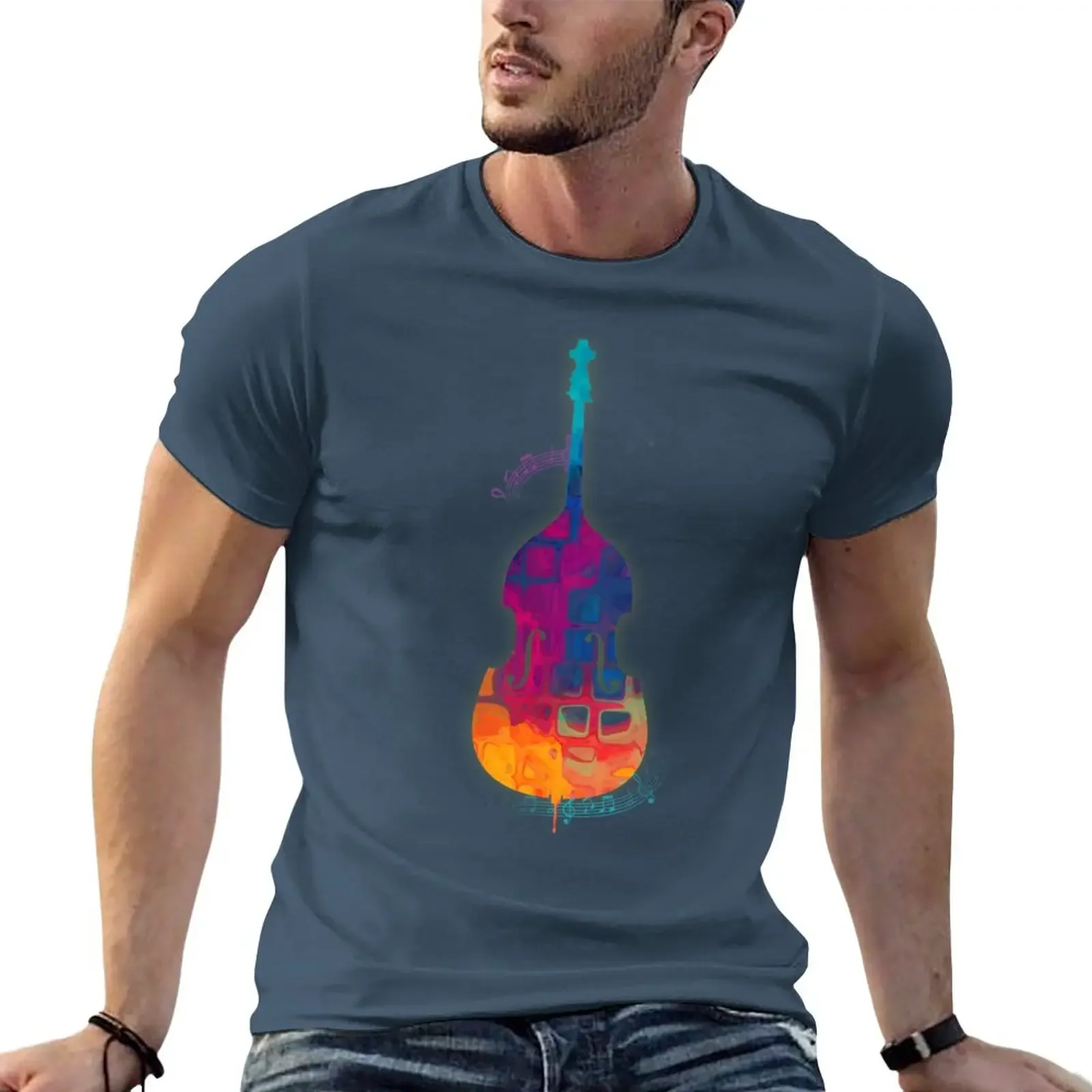 New Double Bass Color T-Shirt oversized t shirt Short sleeve tee men graphic t shirts