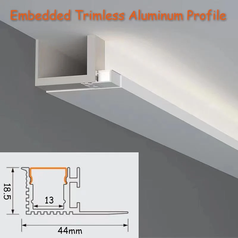 

Embedded Aluminum Profile Built-in Led Profile Drywall Plaster Board Indirect Molding Upward Ceiling Linear Light Bar Strip Lamp