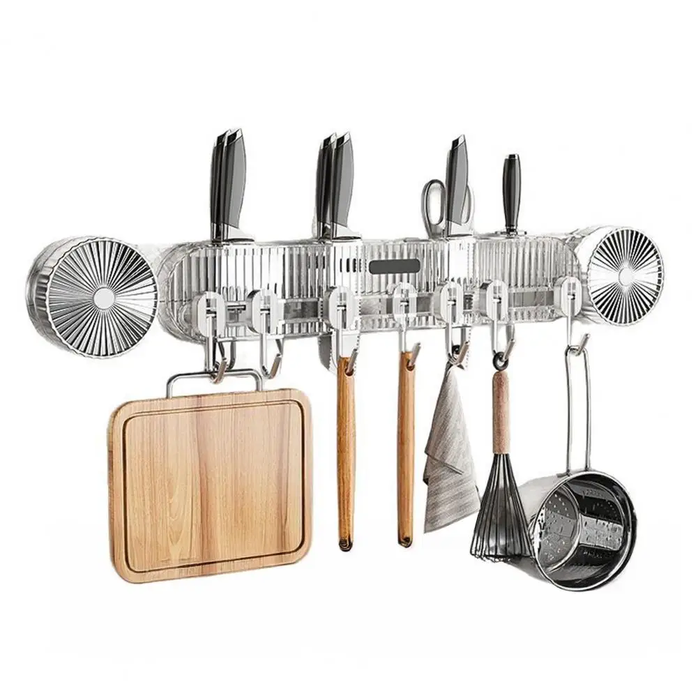 

Настенный изогнутый крючок-органайзер для кухонных принадлежностей с регулируемыми крючками, без сверления, на вакуумном клее, держатель для ножей