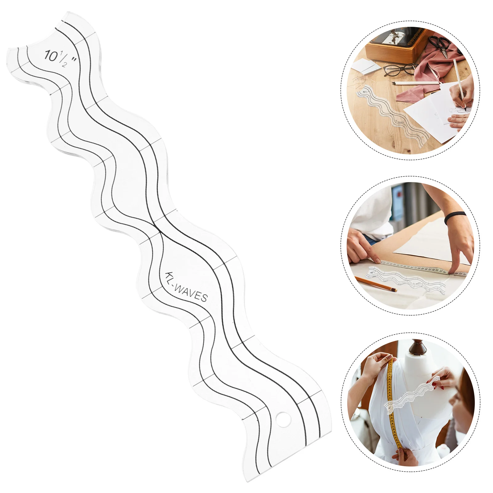 مسطرة خياطة اللحف من الأكريليك قالب مرقع شفاف لخياطة الملابس ذاتية الصنع مجموعة أدوات متعددة الوظائف على شكل