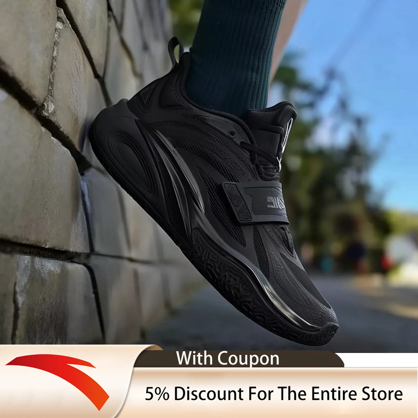 ANTA Male Generation Black Warrior Nitrogen Technology Practical Low cut Professional Sports Basketball Shoes