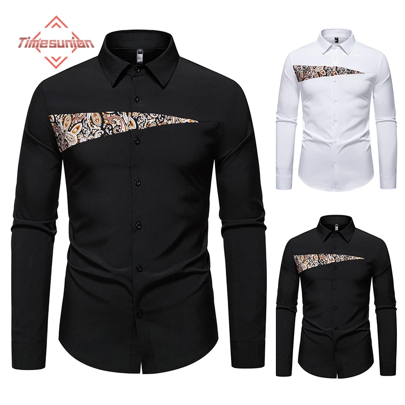 

Винтажные лоскутные классические рубашки с цветочным принтом пейсли для мужчин, Camisa Hombre, осенняя одежда, мужская элегантная рубашка на пуговицах с длинным рукавом