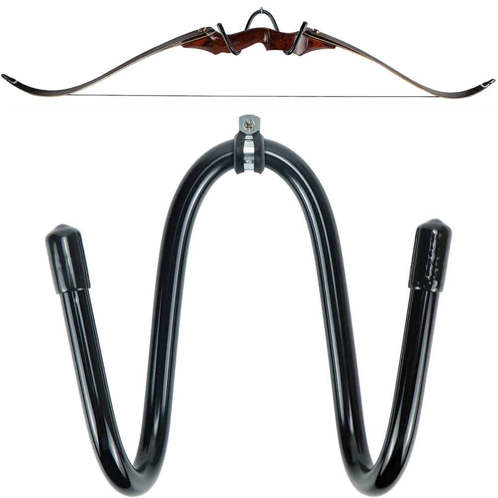 Bow Hanger Display Flexible Archery Rack Bow Wall Mount Holder Wall Hook Stand for Your Bow, Rubber Protection and No Scratches