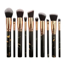 10-piece Large Li Stone Pattern Makeup Brush Set 5 Large 5 Small Eyeshadow Lipstick Makeup Tools Portable Beginner Brushes