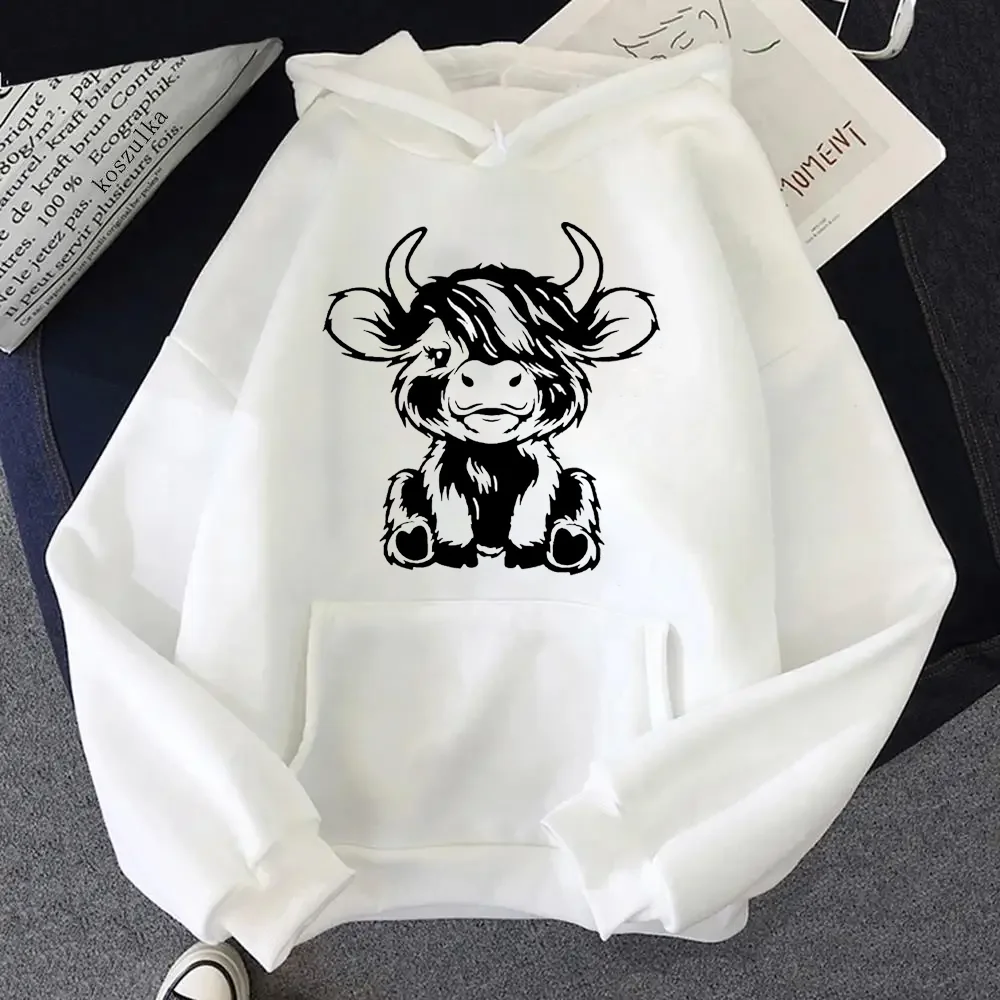 European and American fashion cartoon sweatshirt funny cartoon bull head pattern hoodies for women harajuku casual pullovers