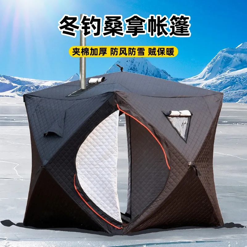 Steam Sauna Tent, Winter Tent, Thickened Snow Cabin, Large Window with Chimney Opening