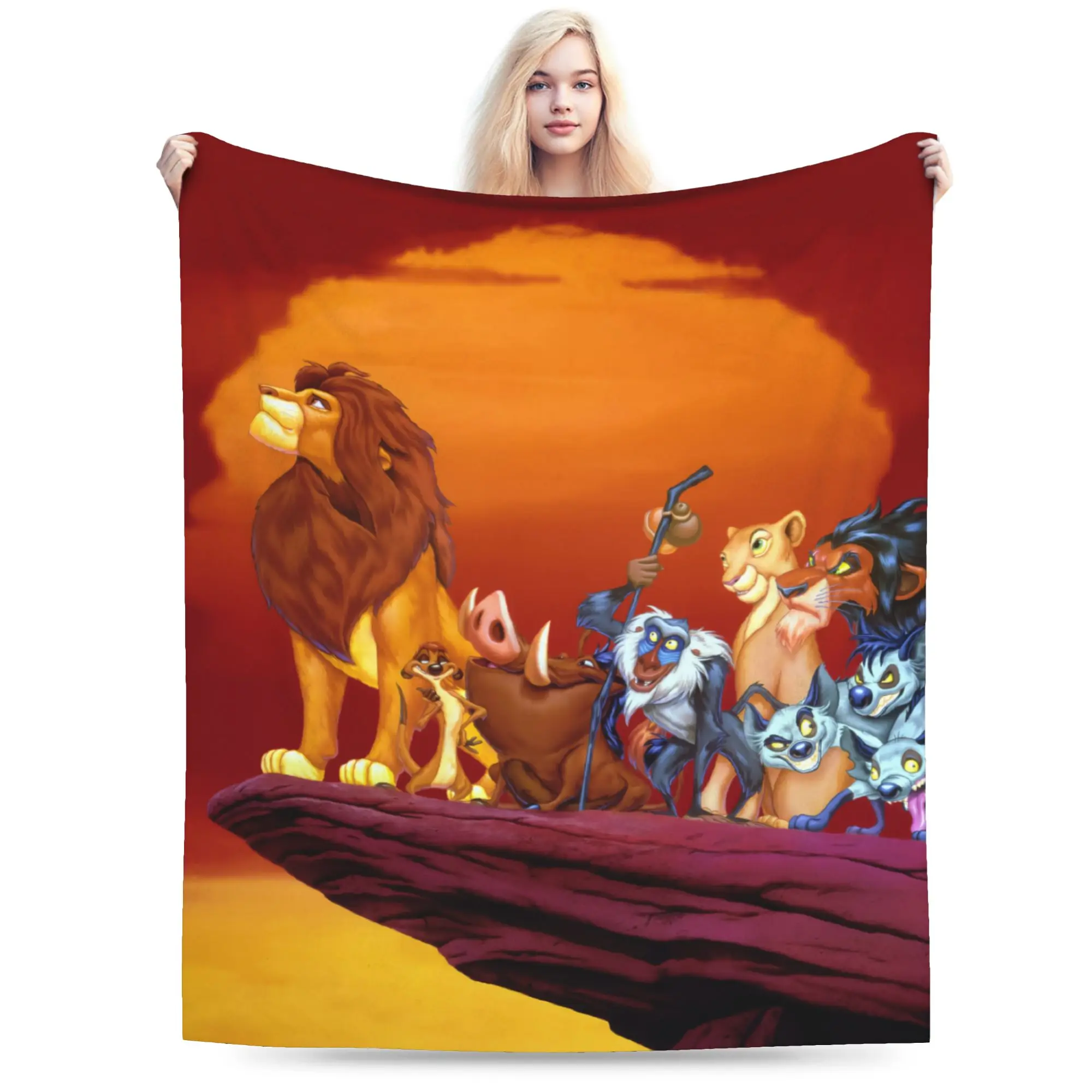 

The Lion King Cartoon Blanket Flannel All Season Portable Lightweight Thin Throw Blanket for Bed Bedroom Plush Thin Quilt