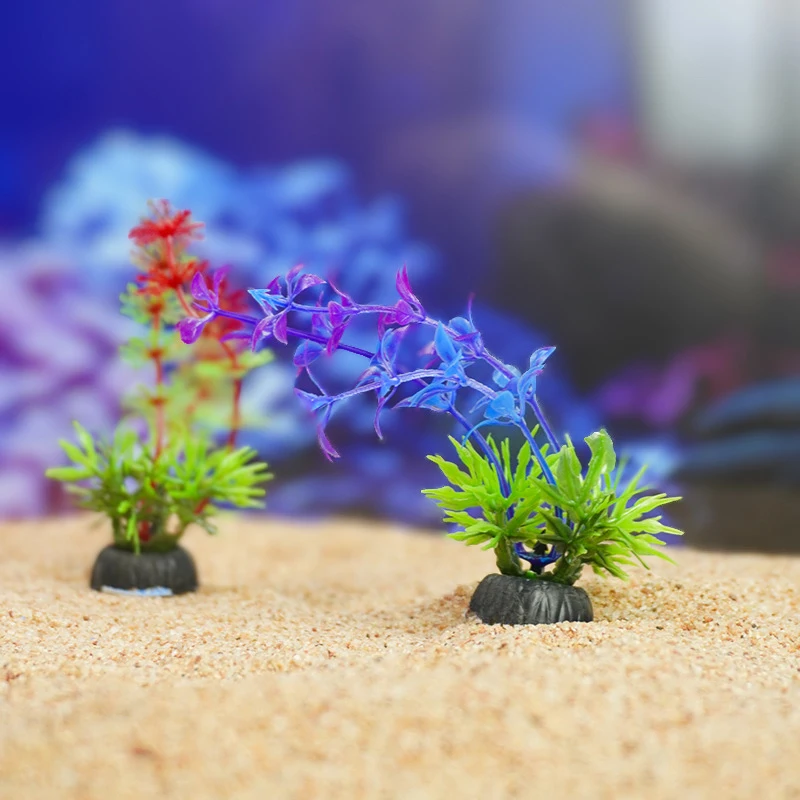 1 PC การจําลองพืชประดิษฐ์ตกแต่งตู้ปลาใต้น้ําวัชพืชหญ้า Aquarium อุปกรณ์เสริมถังปลาตกแต่งเครื่องประดับ