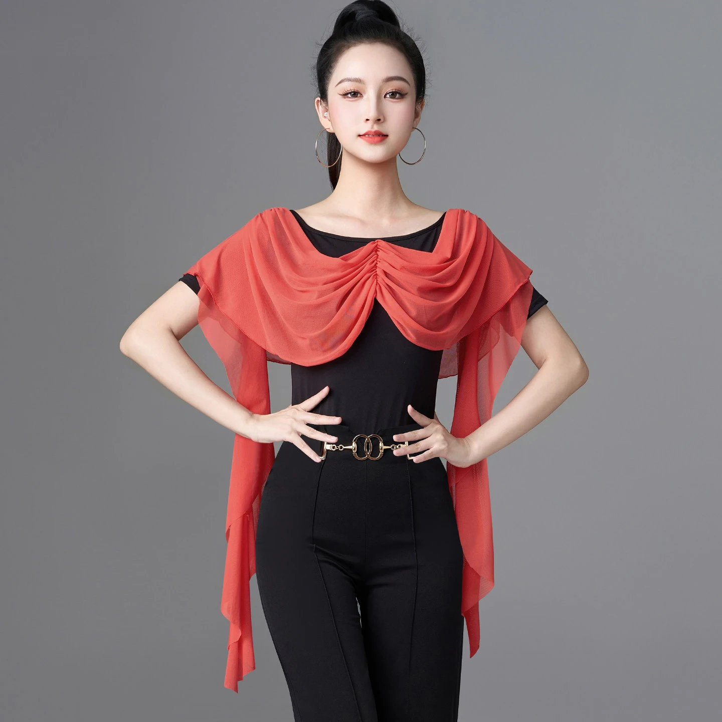 Modern Dance Practice Dress Women'S New Style 2026 Summer National Standard Waltz Dance Short Sleeve Top Ballroom Wear XH5183