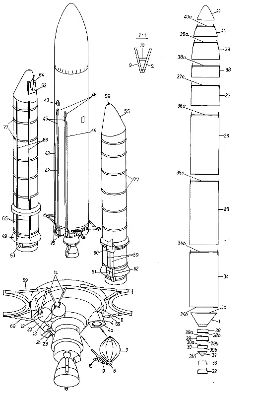 1:48 Mriane 5 Ракетная бумажная модель DIY головоломка ручной космос 3D оригами бумажная художественная игрушка