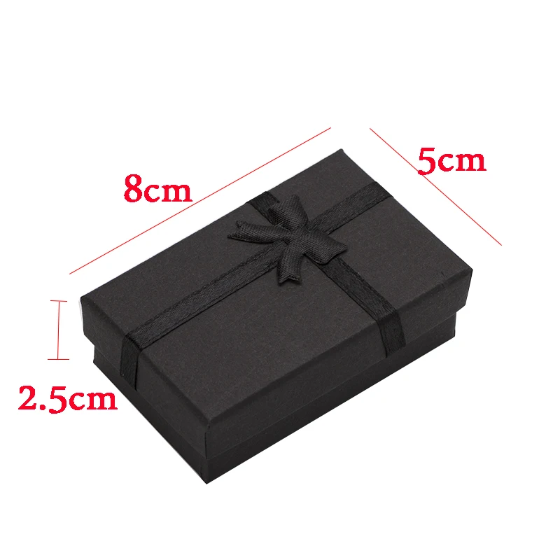 32pcs 5x8cm Jewelry Box with Sponge Black Necklace Ring Studs Earrings Paper Jewellery Boxes Birthday Gift Packaging Display