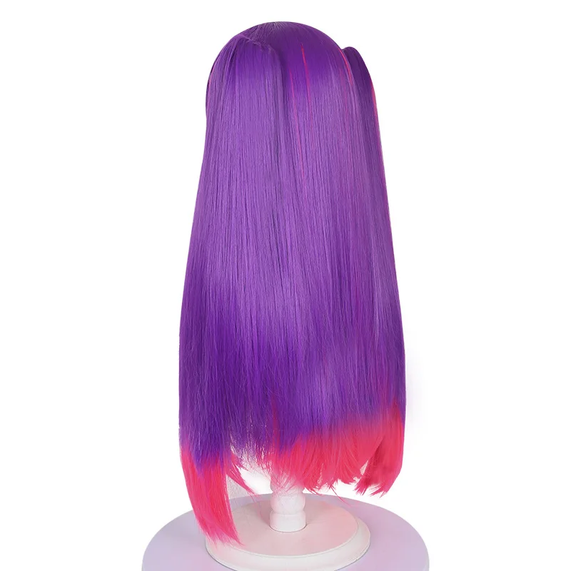 긴 스트레이트 오렌지 그라데이션 합성 가발 여성용 애니메이션 의상 파티 매일 사용 내열성 섬유