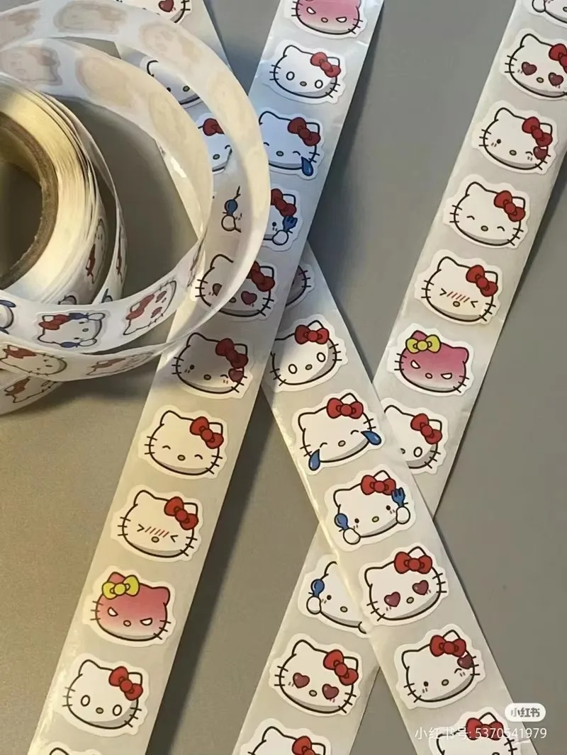 500pcs Hello Kitty Cute Stickers Cartoon Anime Stationery Art Supplies Party Envelope Sealing Decor Toys Baby Shower Party Gift view 2