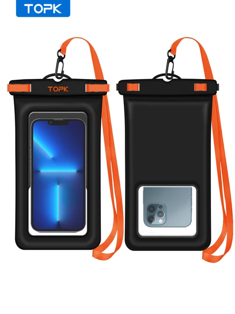 TOPK Wodoodporne etui na telefon, iPX8 Wodoodporne etui na telefon do pływania Uniwersalna sucha torba pod wodą dla iPhone'a Samsunga, do 7 cali