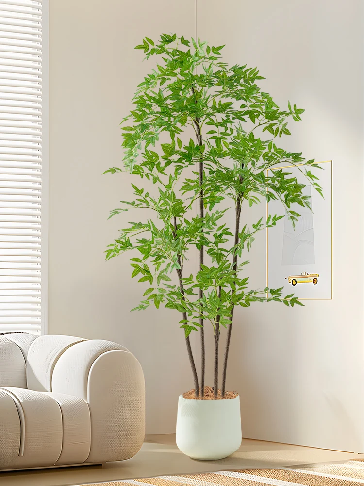 

Искусственное растение Бонсай для интерьера, большое напольное украшение для гостиной, реалистичная имитация южного бамбука, декоративный элемент.