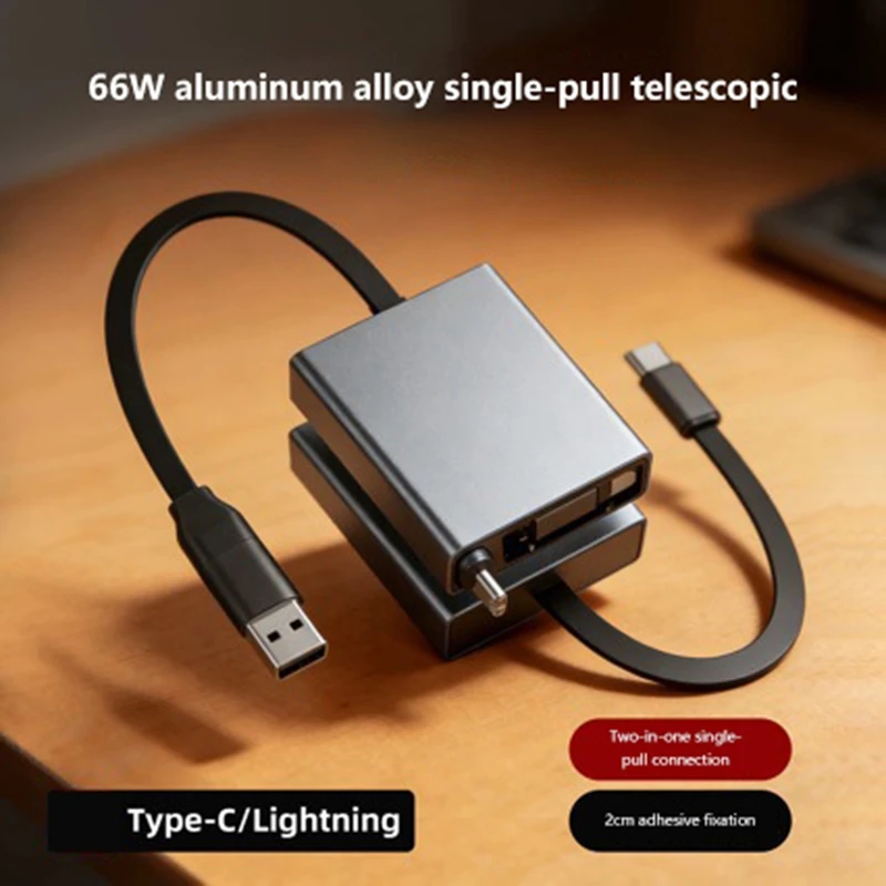 New Arrival Retractable USB C Data Cable PD 60W Fast Charging Cable Telescopic Cord For iPhone 17 16 iPad Xiaomi Samsung Laptops