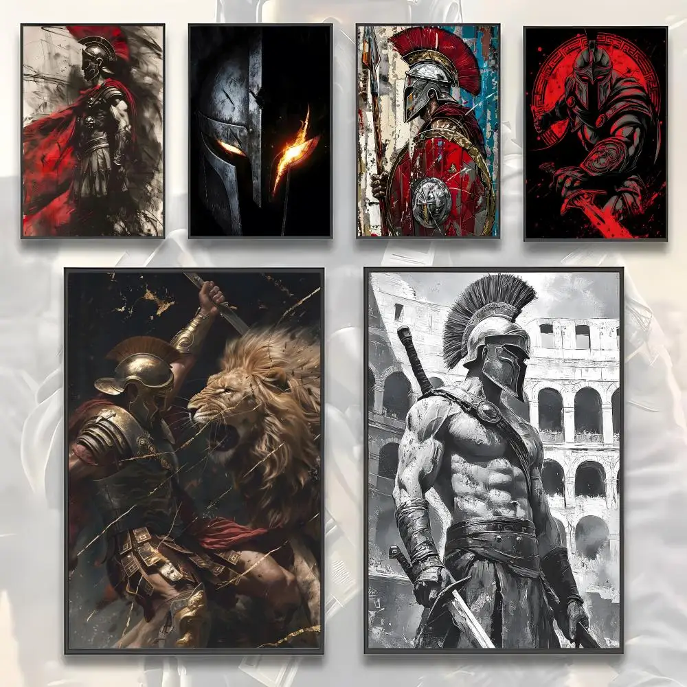 Comic Legendary epic hero Spartan warrior Movie Poster Home Living Bed Room Bar Hallway Sticky Wall Art Printing Aesthetic Decor