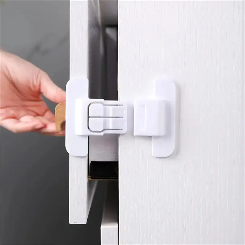 

NEW 10pcs Baby Safety Buckle Lock Refrigerator Door Closer Security Snap Auto Lock No Punch Universal Baby Anti Opening Device