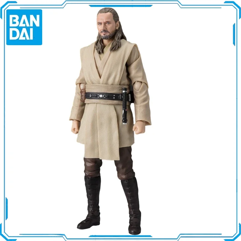 In Stock Original Bandai SHF Qui-Gon Jinn Star Wars The Phantom Menace Action Figure Animation Toy Model Collector Anime Hobby