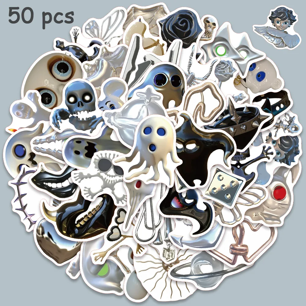 50pcs Fuuny Terror Monster Stickers Cartoon Graffiti Decals For Laptop Computer Stationery Cars Motorcycle Helmet Stickers