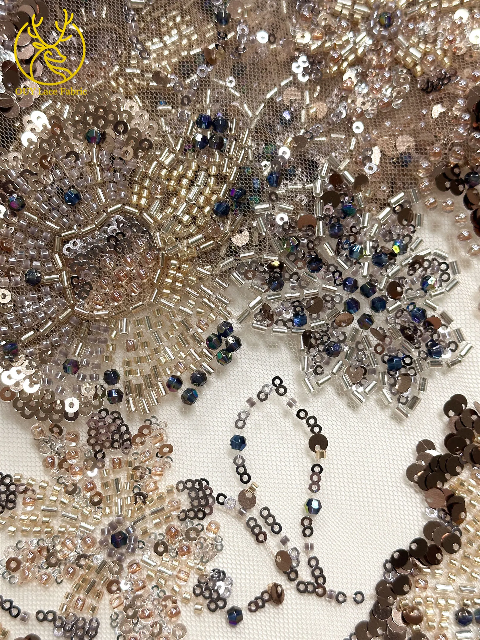 Luxuriöses High-End Nigerianisches Damen-Partykleid für Abschlussball 2026, Afrikanischer Bräutigam-Stickerei-Perlen-Spitzenstoff, Französische Pailletten-Spitze – Detail 26
