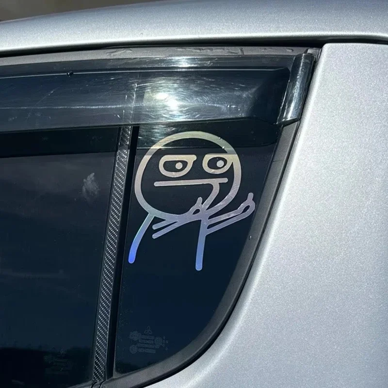 Motorcycle Car Cartoon Funny Middle Finger Reflective Vinyl Car Sticker Bicycle Decal Styling Decor Exterior Accessories