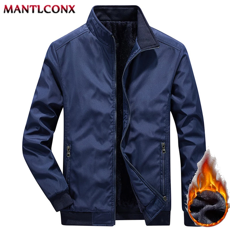 Warm Fleece Men's Winter Jacket Thicken Inner Parkas Man Outerwear Windproof Men's Winter Coat Fleece Lining Clothing Black 3XL