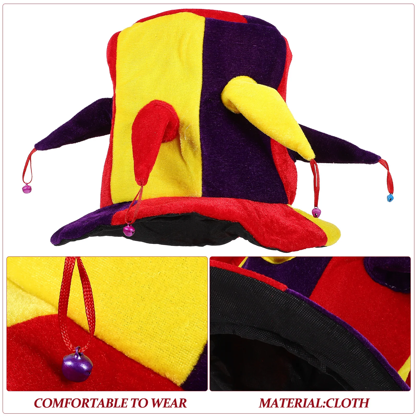 

Multi-Angle Bell Tall Hat Clown Cosplay Costume For Adults Festival Carnival Party Accessory Funny Hats Circus Decorations