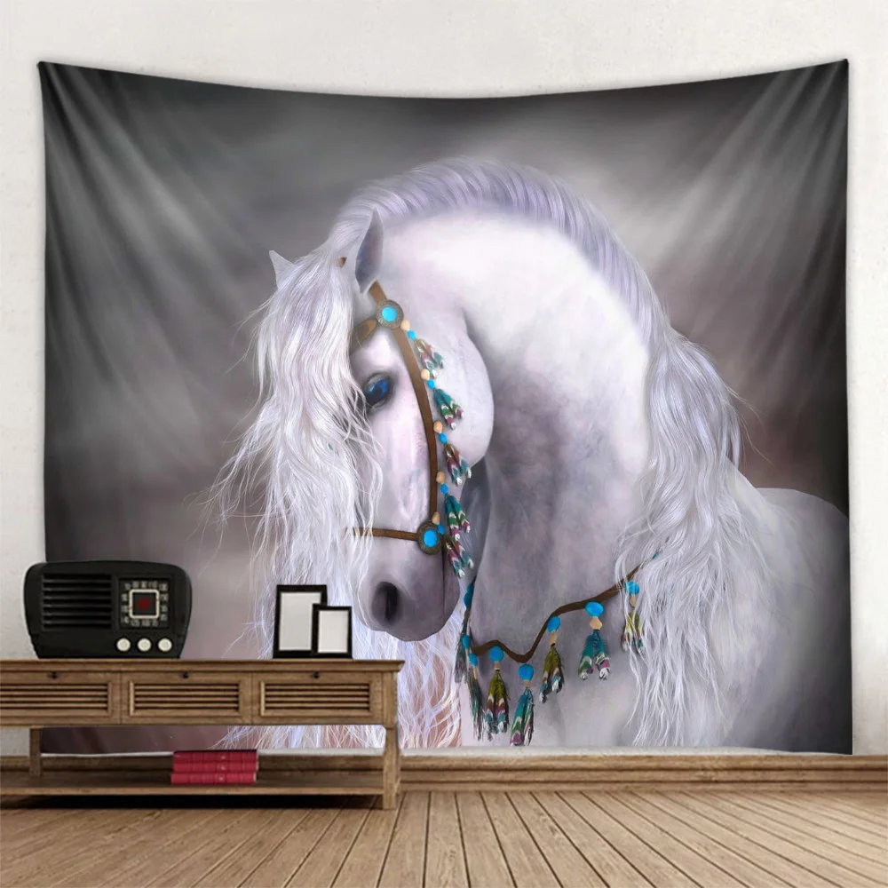 Running horse 3d printing tapestry lion elephant wall hanging polyester fabric home decoration mandala bohemian wall decoration