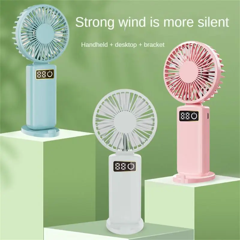 Digital Display Mini Fan USB 400 Mah Handheld Small Electric Fan Portable Student Cooling Device Pocket Outdoor Hand Fan 2023