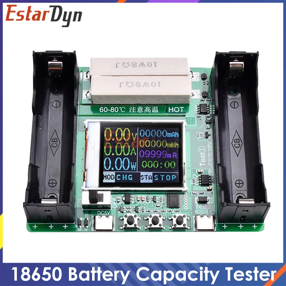 Type-C LCD Display Battery Capacity Tester MAh MWh Lithium Battery Digital Battery Power Detector Module 18650 Battery Tester