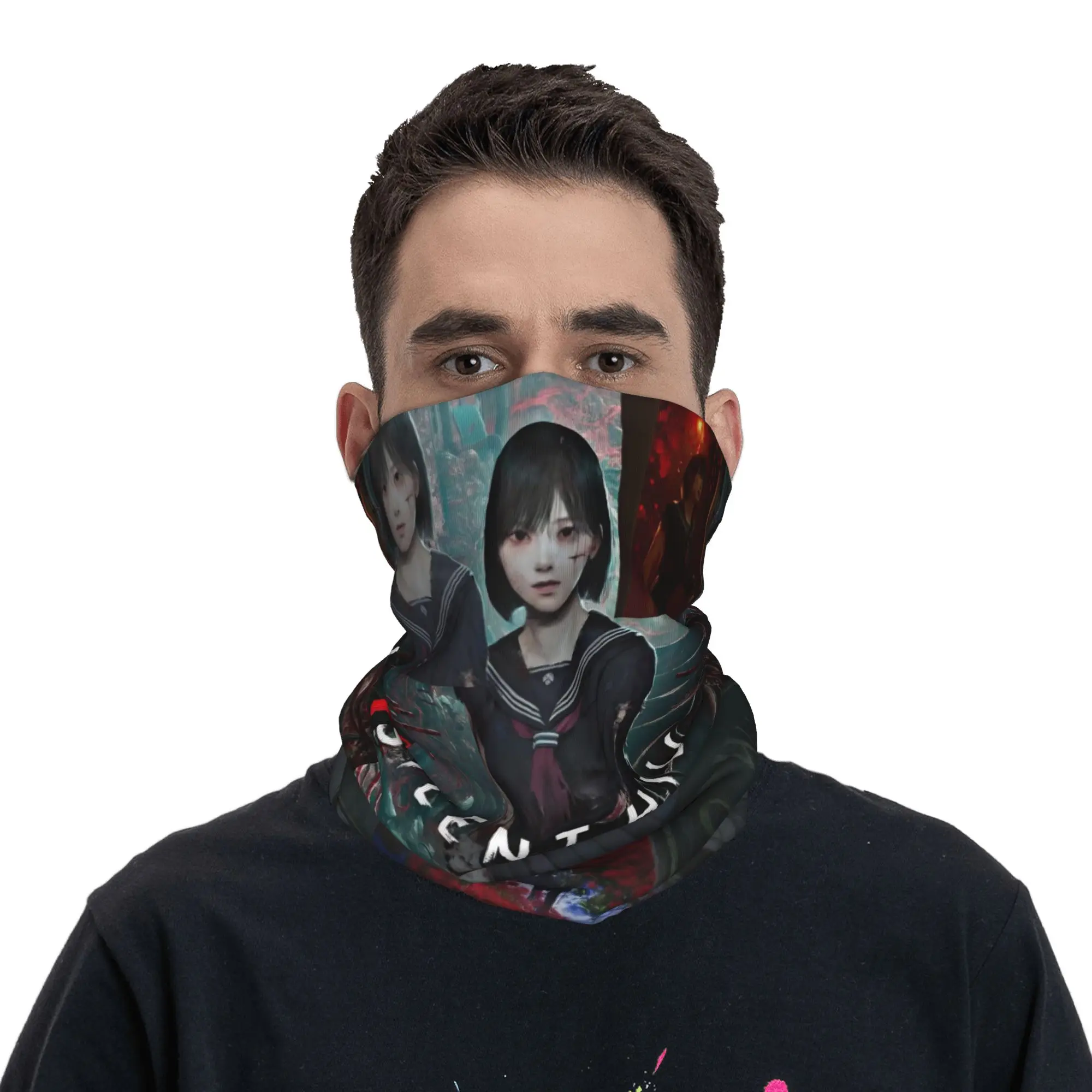 Welcome to Silent Hill F Game Bandana Neck Cover Printed Mask Scarf Multifunctional Cycling Scarf Hiking Unisex Adult Breathable