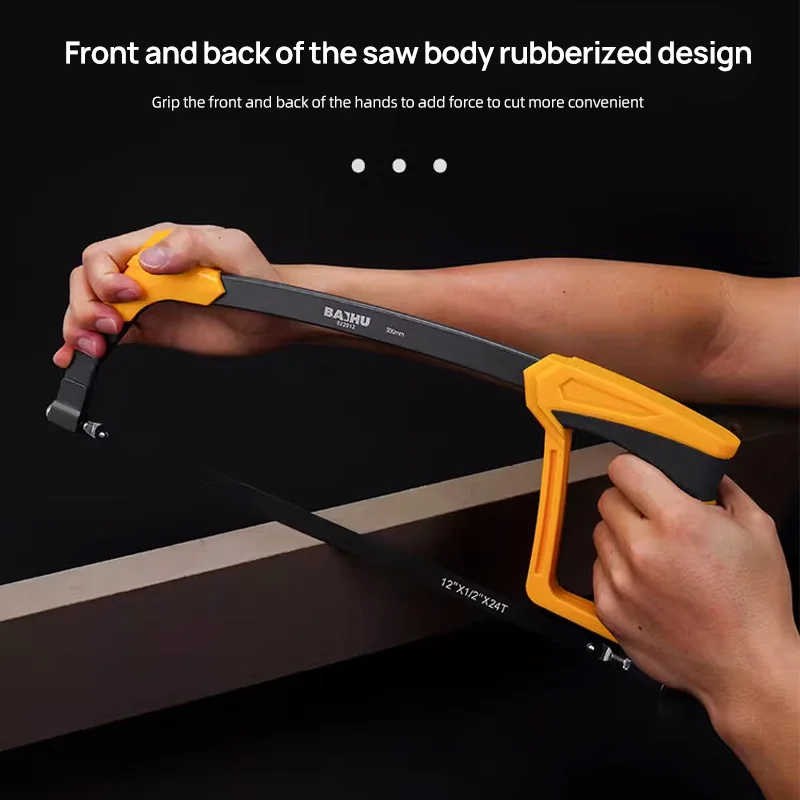 12 Inch Hacksaw All-steel Heavy-duty Household Small Hand-held Saw Adjustable Spacing for Metal Pipe PVC Wood Cutting Hand Tools