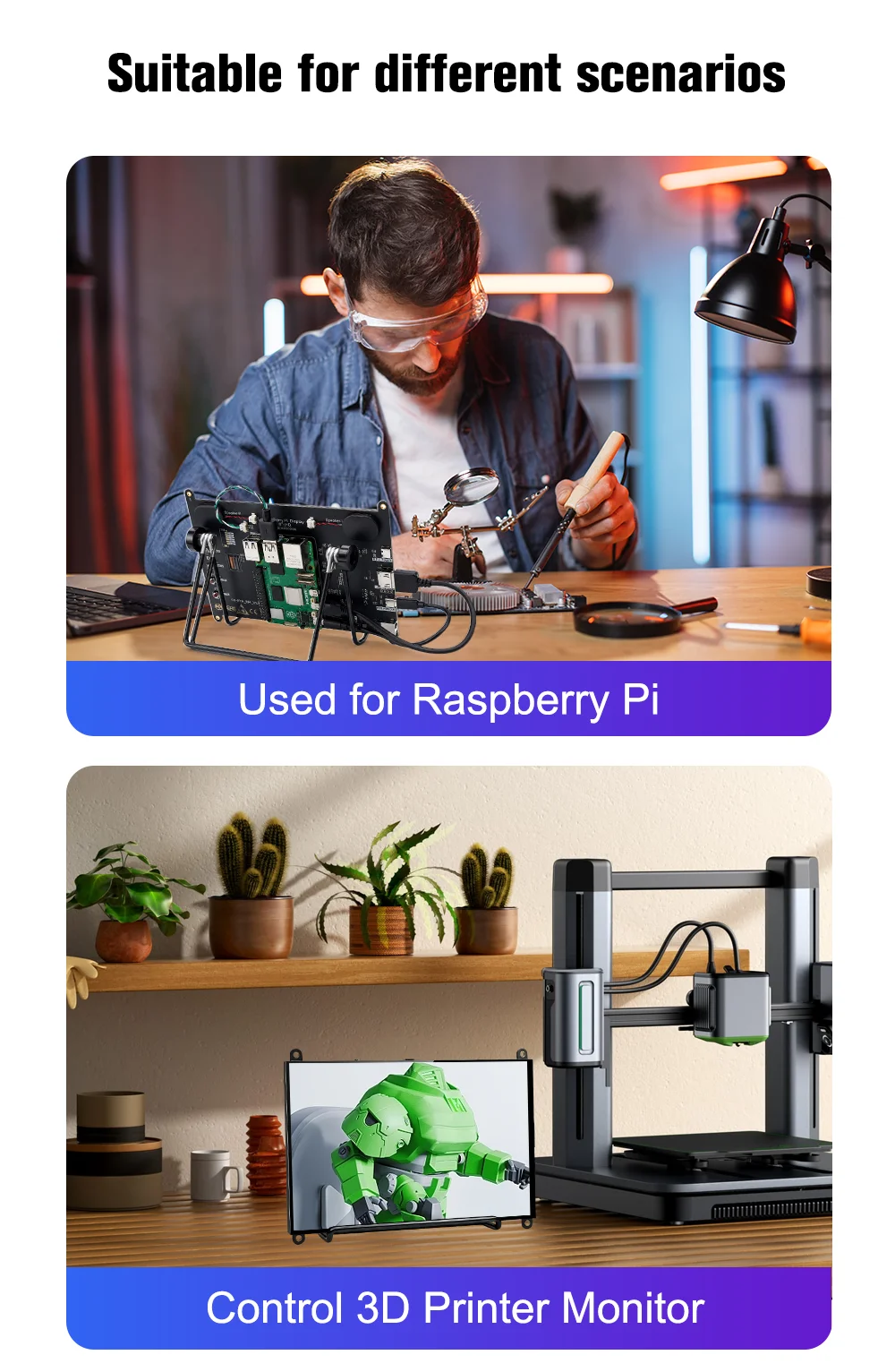 Raspberry Pi 5 7/8 Inch Screen, IPS TFT LCD HDMI Display Touch Screen Monitor 1024*600 1920*1200 HDMI Speaker for DIY Student
